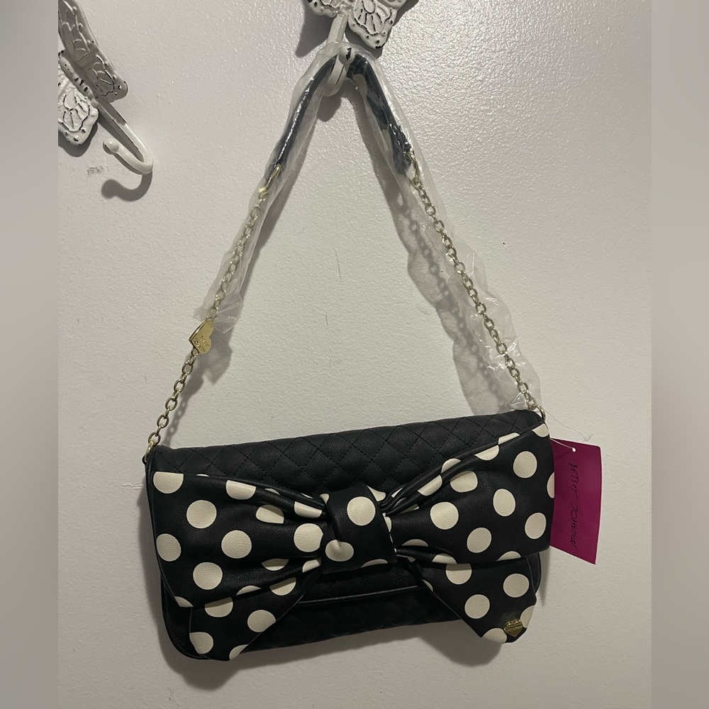 Betsy Johnson Polka Dot Bow Crossbody